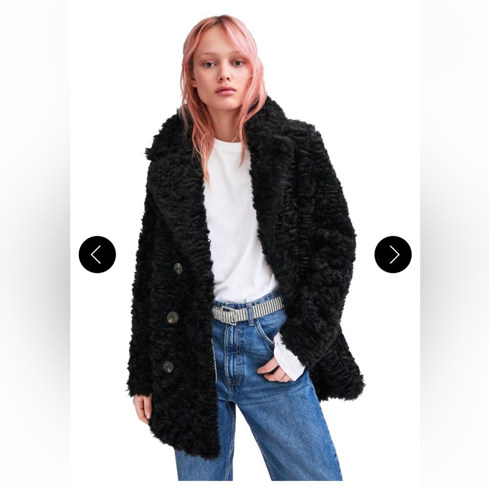 Zara
Black Trafaluc Collection Faux Wrap Coat